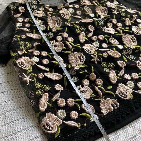 Forever21 Edgy Floral Embroidered Mesh Top - Picture 7 of 10